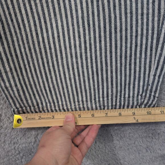 Old Navy Cropped High-Rise Straight Pull-On Pants XL Tall Striped Linen Blend - Picture 8 of 12